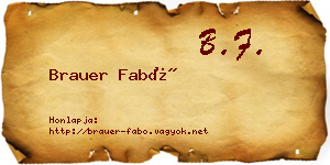 Brauer Fabó névjegykártya